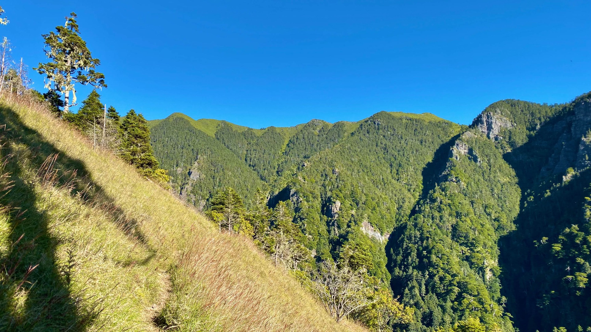 水源路上遠眺通往雪山北峰的稜線